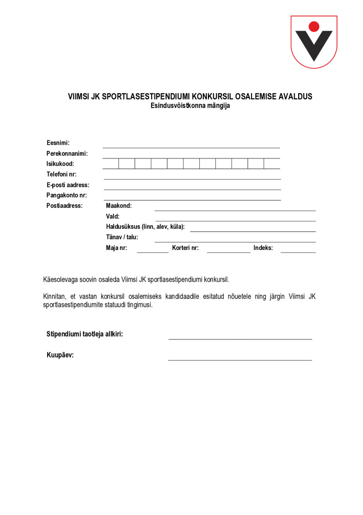 thumbnail of Sportlasestipendiumi avaldus